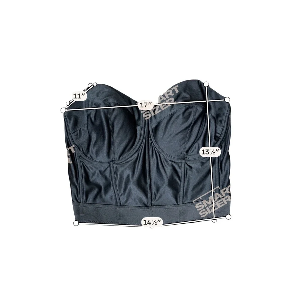 Delicates‎ Black Longline Corset Bra Strapless Underwire Boned 42DD Made in USA